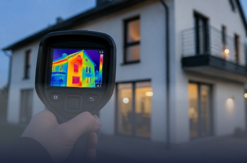 Thermografiemessung am Haus